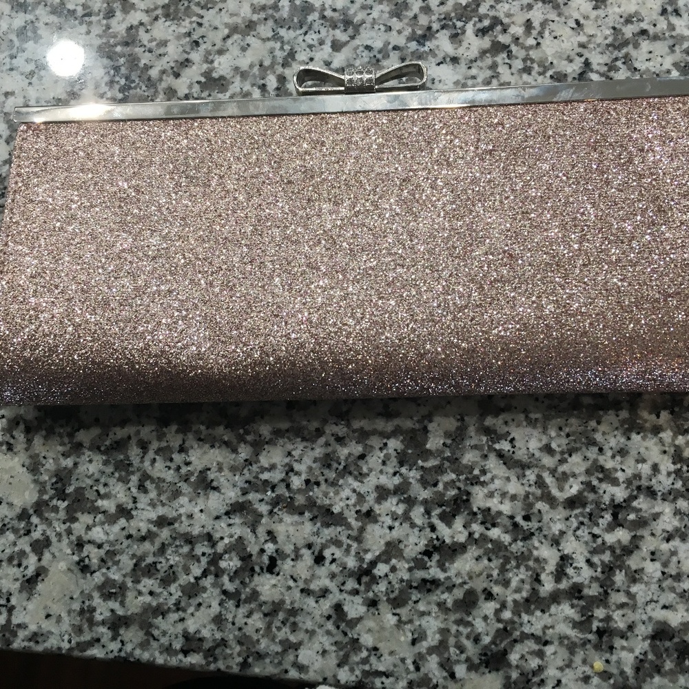 INC International Concepts pink glittery clutch